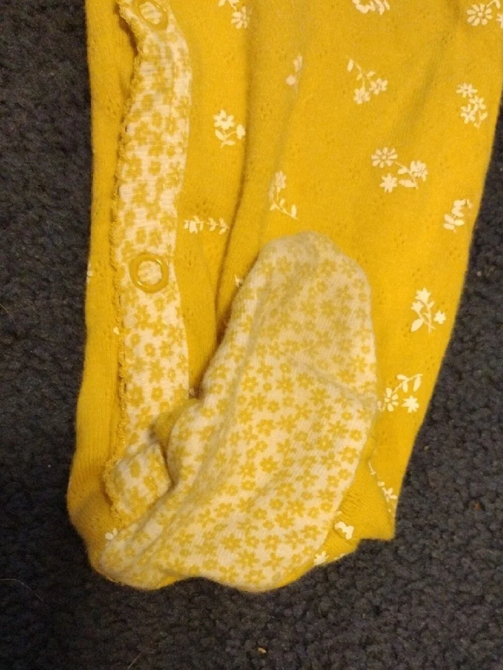 Carter's Yellow Floral Footed One-Piece - Picture 6 of 8